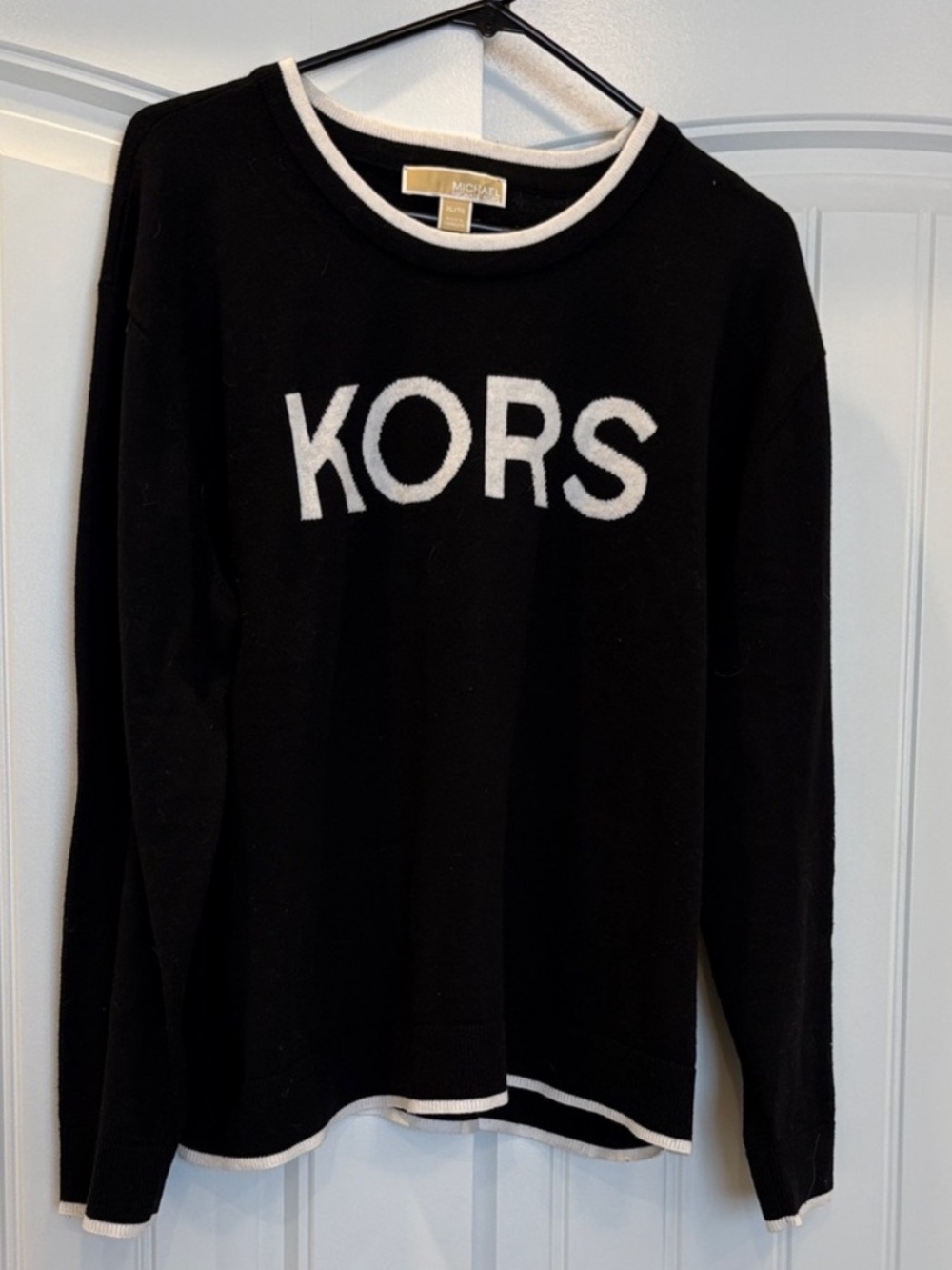 Michael Kors Black and White Crewneck Sweater